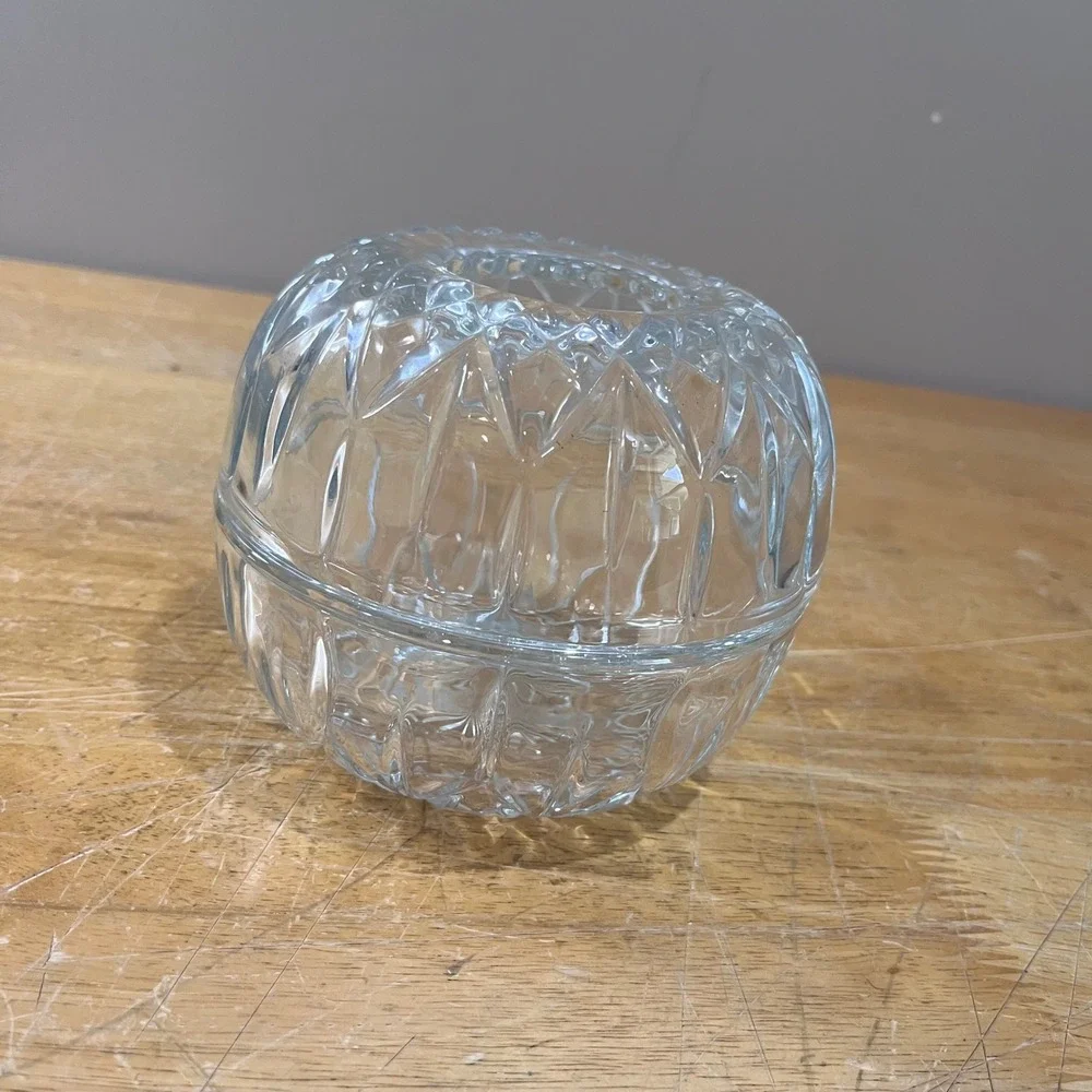 Vtg HOMCO‎ Wexford Diamond Clear Glass Fairy Lamp Votive Holder Made in USA